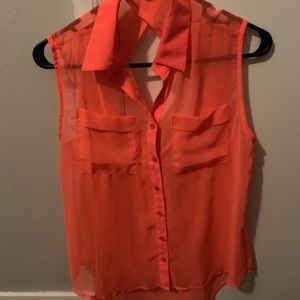 Neon orange/pink blouse